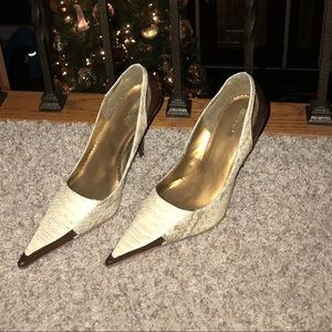 Beige & Brown Pumps